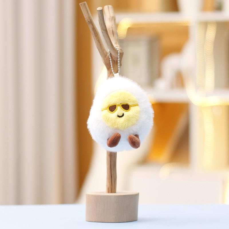 Egg Plush Boiled Doll Cartoon Keychain Bag Decoration Pendant Gift Toy Cute