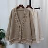 Thickened Fringed Knitted Cardigan Autumn and Winter New Loose Lazy Style Design Sweater Jacket Women