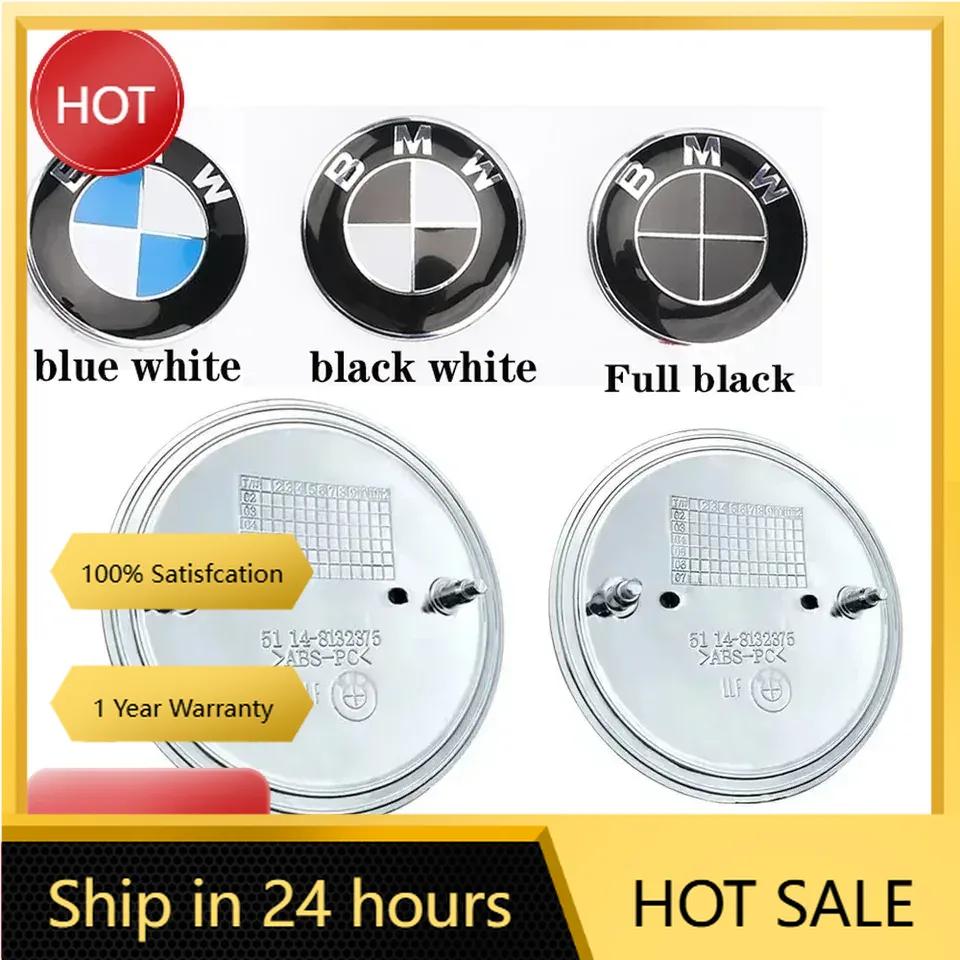 BBYX8 New 2025 2Pcs Boot Lid Emblem Badge Black White 82MM+74MM Trunk Hood Emblem Badge Logo Emblem Logo Badge for BMW E28 E34 E39 E60