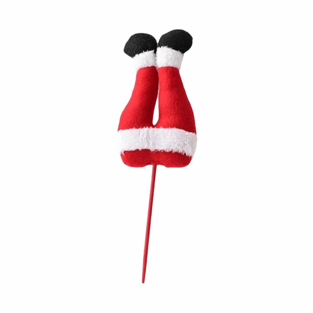 Stuffed Christmas Elf Legs Striped Pants Christmas Tree Top Decoration Room Decorations