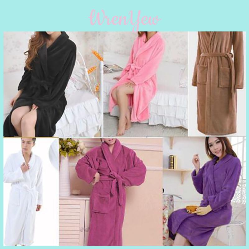 Elegant And Warm Bathrobe For Men And Women Cozy Flannel Winter Kimono