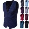 Men's Slim Korean Style Solid Color Groomsmen Vest XF001, Multi-Size Options