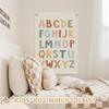 Toddler Room Decor,Alphabet ABC Poster Canvas Banner,Nursery Wall Decor,Boho ABC Poster Wall Hanging Pennant Flag for Kids Nursery,Toddler