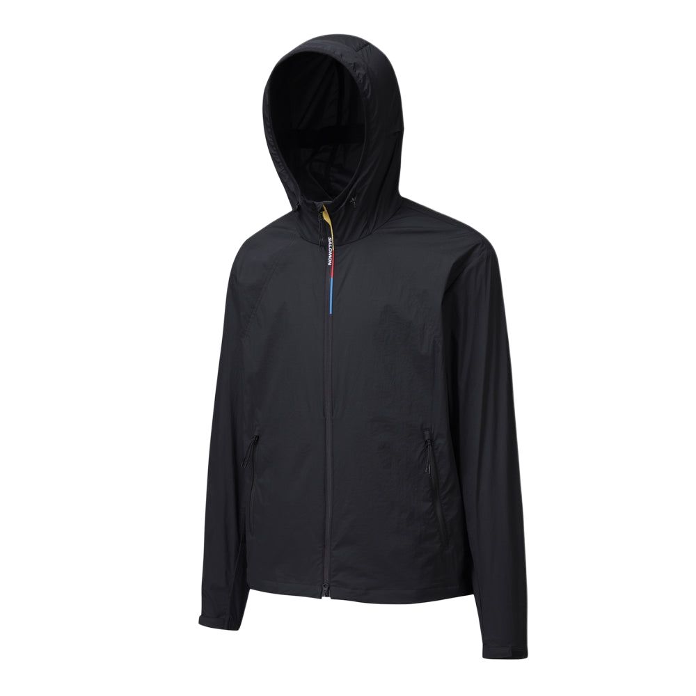 SALOMON Modisay Aero Outdoor Waterproof Lightweight Hooded Zip-Up Jacket Unisex Jackets Black C28129