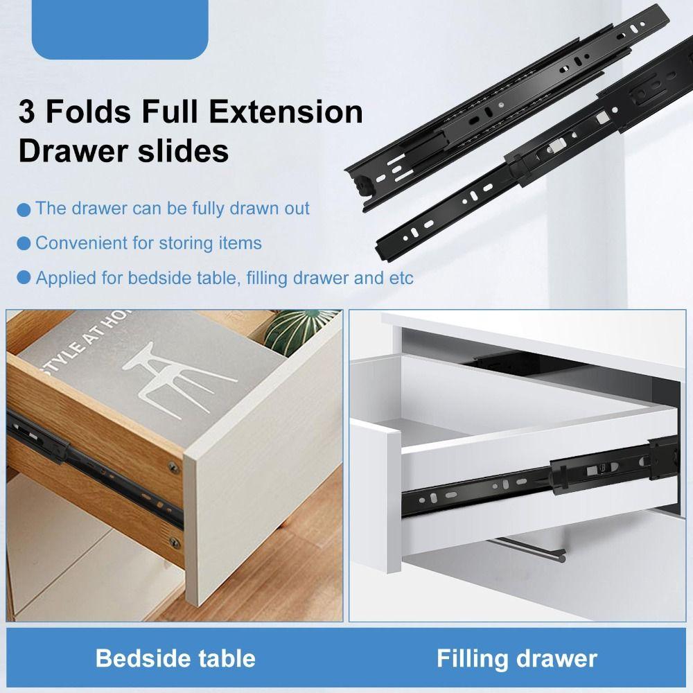 Heavy Duty Drawer Slides Smooth Operation Ball Bearing Drawer Rails  Office Furniture