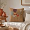 Hand Drawn Abstract Pillowcase, Single-Sided Print Cushion Cover, with Solid Back Decorative Throw Pillow, for Sofa Bed Chair Home Decor