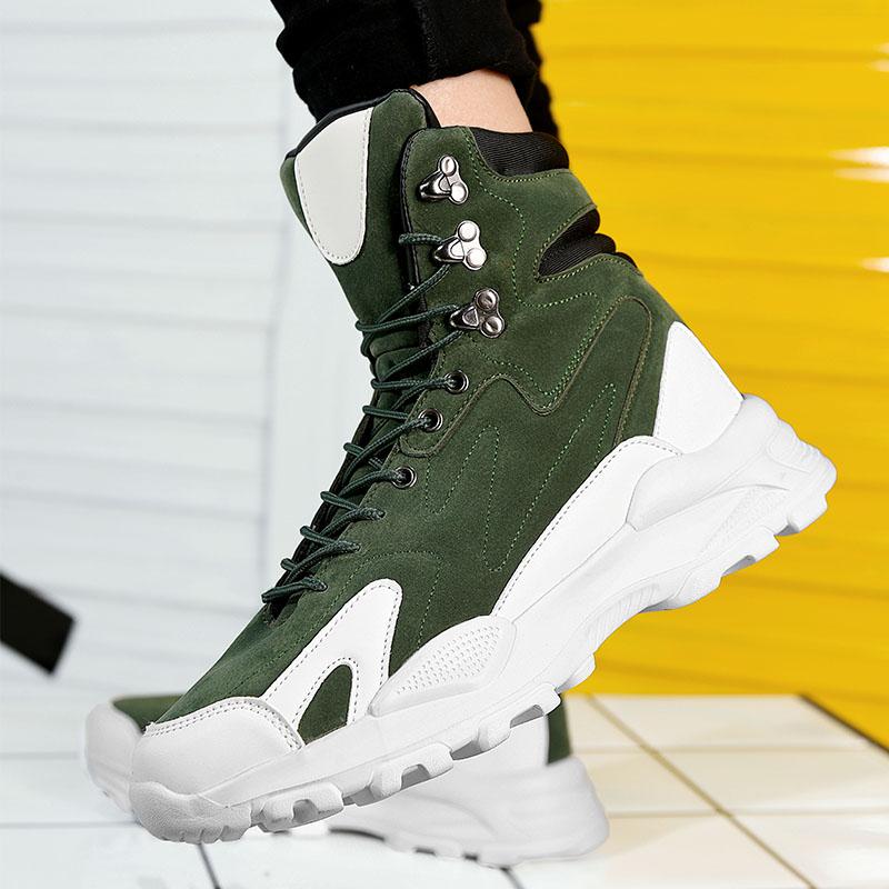 2024 Spring Man Casual Shoes Fashion Comfortable Breathable High Top Sneakers For Men Outdoor Non Slip Mens Ankle Boots Platform