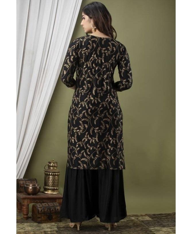 Women Designer Viscose Rayon Kurta Sharara Set Indian Women Bollywood Tunic Kurti Suit