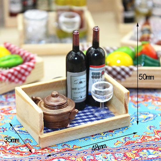 Magnetic Miniature Fridge Sticker Dollhouse Plastic Fruit Wine Glass Accessories