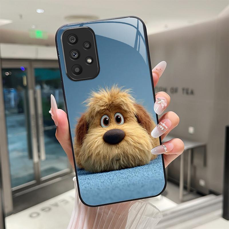 Cute Cartoon Cats Flower Case For Samsung Galaxy A52 A52S A72 4G 5G Tempered Glass Phone Case Protective Back Cover Hard Shell