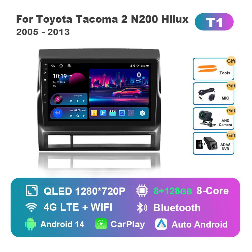 DSP Stereo Android 14 Touch Screen WiFi for Toyota Tacoma 2 N200 Hilux 2005 - 2013 Navi GPS 4G BT Car Radio Multimedia player