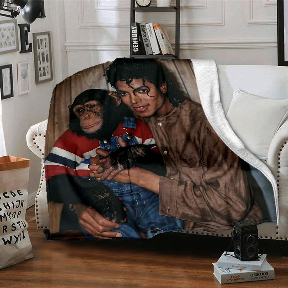 1Pc Michael Jackson Chimpanzee Blanket Soft Throw Blanket For Home Bedroom Bed Sofa Travel Office Solid Christmas Blanket