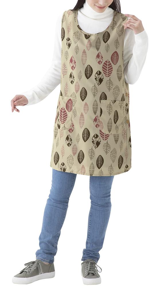 Servan Warm Tunic Size LL Fleece-Lined Apron, Beige,