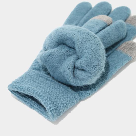 Набор из 3 предметов: женская шапка, шарф, перчатки, украшенный плюшевым помпоном, шапка без полей, длинный шарф, набор перчаток для сенсорного экрана, зимние аксессуары