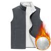 New Autumn and Winter Men's Plus Velvet Vest Solid Color Casual Vest Jacket Men's Large Size Fleece Thickened Warm