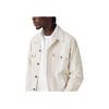 Куртка Levis SS25 из льна и денима, свободного кроя, с заостренным воротником, с логотипом на переднем кармане, мужская, белая A5782-0063