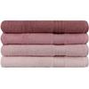 Ensemble de 4 serviettes de bain - 70 x 140 cm - Poudre
