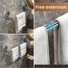 Multipurpose Adjustable Towel Slipper Racks Retractable Suction Cup Storage Rod Household Bathroom Wall Mounted Storage Supplies