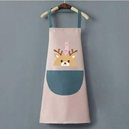 Women's Waterproof & Oilproof Korean-Style Cooking Apron - Fashionable, Wipeable Smock for Kitchens