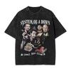 Выстиранные футболки Streetwear Футболка SYSTEM OF A DOWN SOAD Футболка для мужчин Женщин 100% Хлопок Харадзюку С принтом