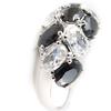 Silver Ring 'Castafiore' Black White (rhodium) - 10 Mm