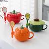 Lovely Pumpkin Mug Creative Ceramic Milk Cup Couple Afternoon Tea Coffee Cup Modern Home Breakfast Oat Cup Drinking Set