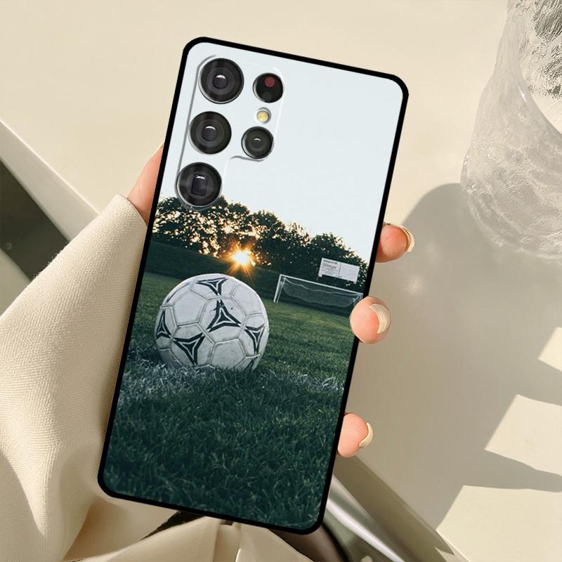Football Soccer Ball Case For Samsung Galaxy S22 S21 Ultra Note 20 S8 S9 S10 Note 10 Plus S20 FE S21 FE Cover