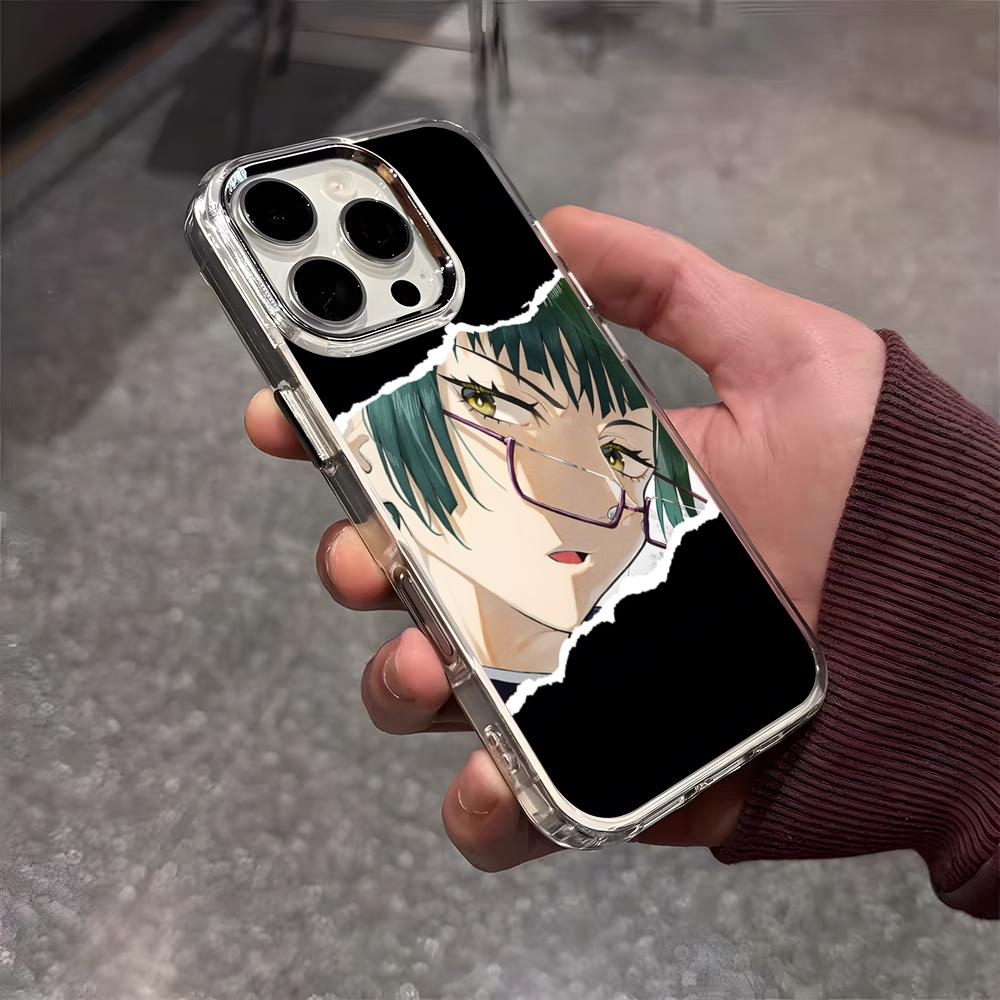 Чехол для телефона Maki Zenin Jujutsu Kaisen для iPhone 17 Air 16 E 15 14 13 12 11 Plus Pro Max Электроокрашенный Прозрачный Мягкий Чехол