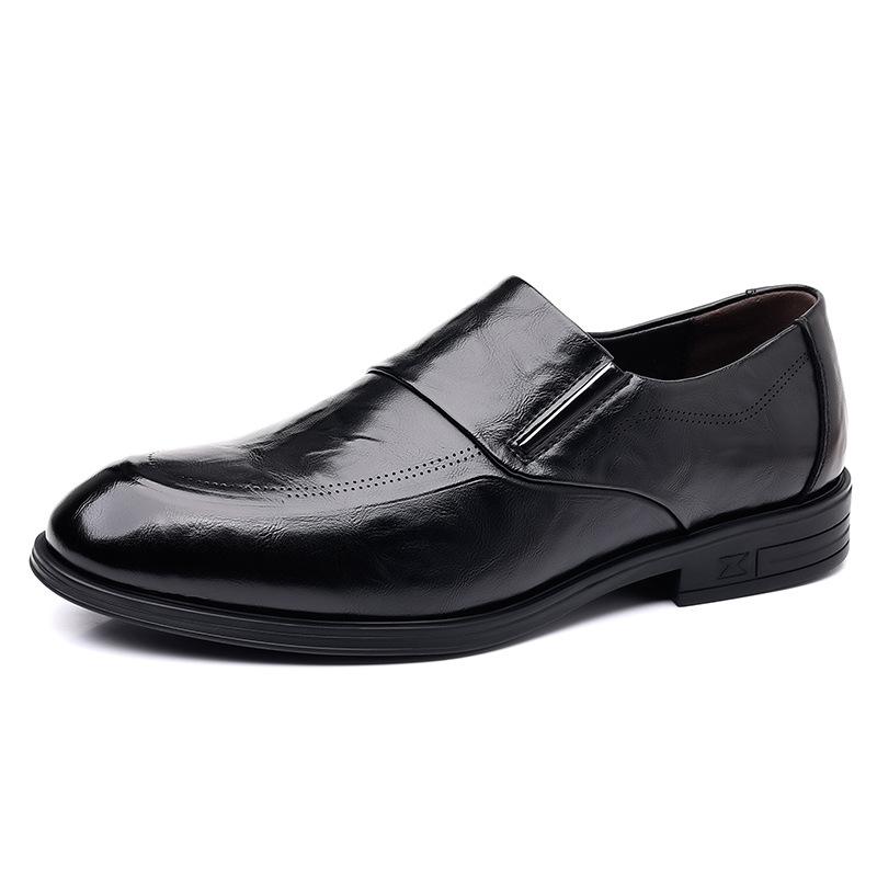 Кожаная обувь мужская повседневная остроносая свадебная обувь для жениха, туфли-галоши 2025