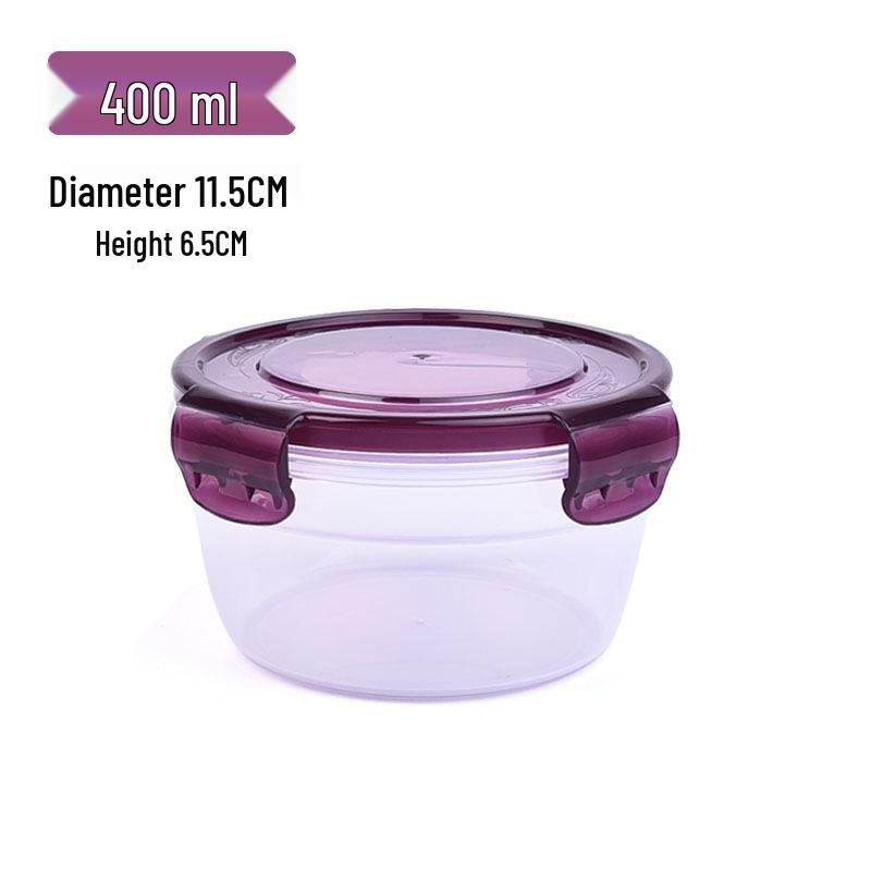Round Plastic Bento Lunch Box Set - Microwave & Fridge Safe, Sealable Food Storage Containers