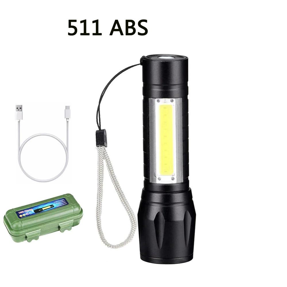 Мини светодиодный фонарик COB+XPE Портативный фонарь USB-зарядка Кемпинговый фонарь Масштабируемый фокусирующий свет Тактический фонарик с зажимом для ручки