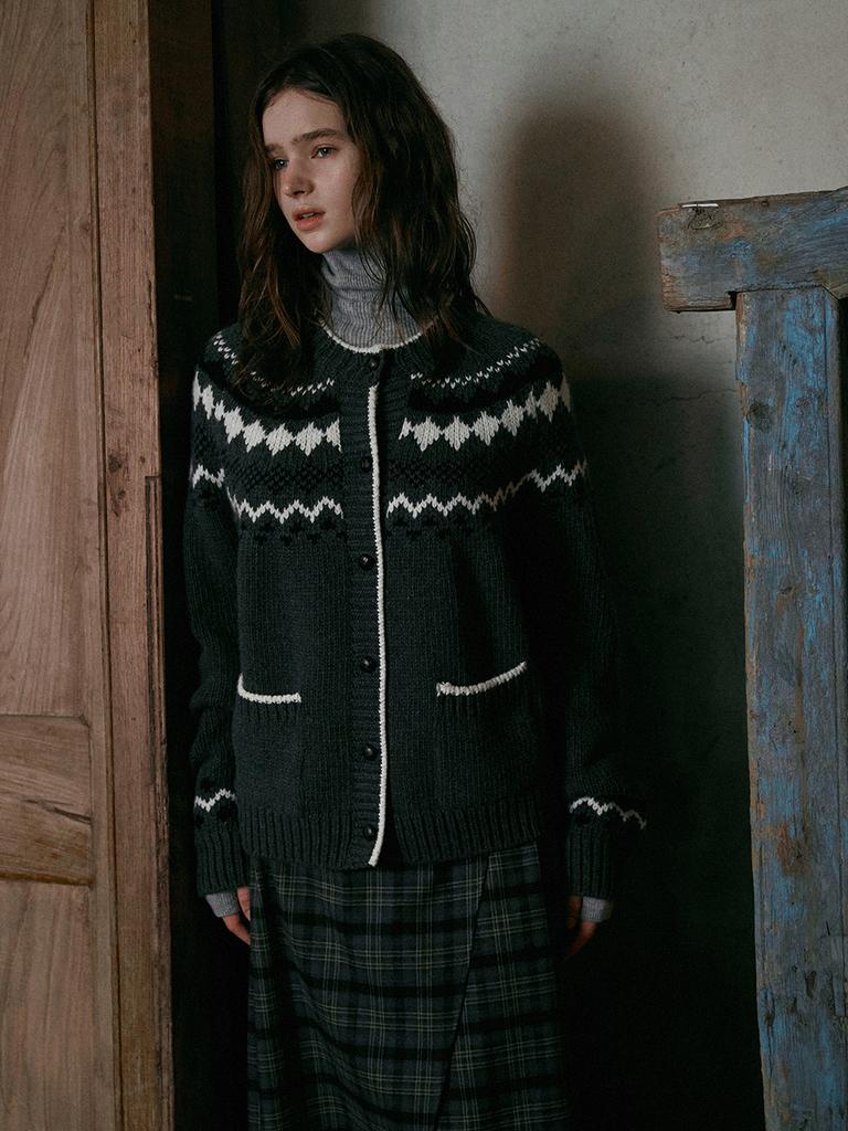 Кардиган Коуичан Lenina Rosy Wool_Серый