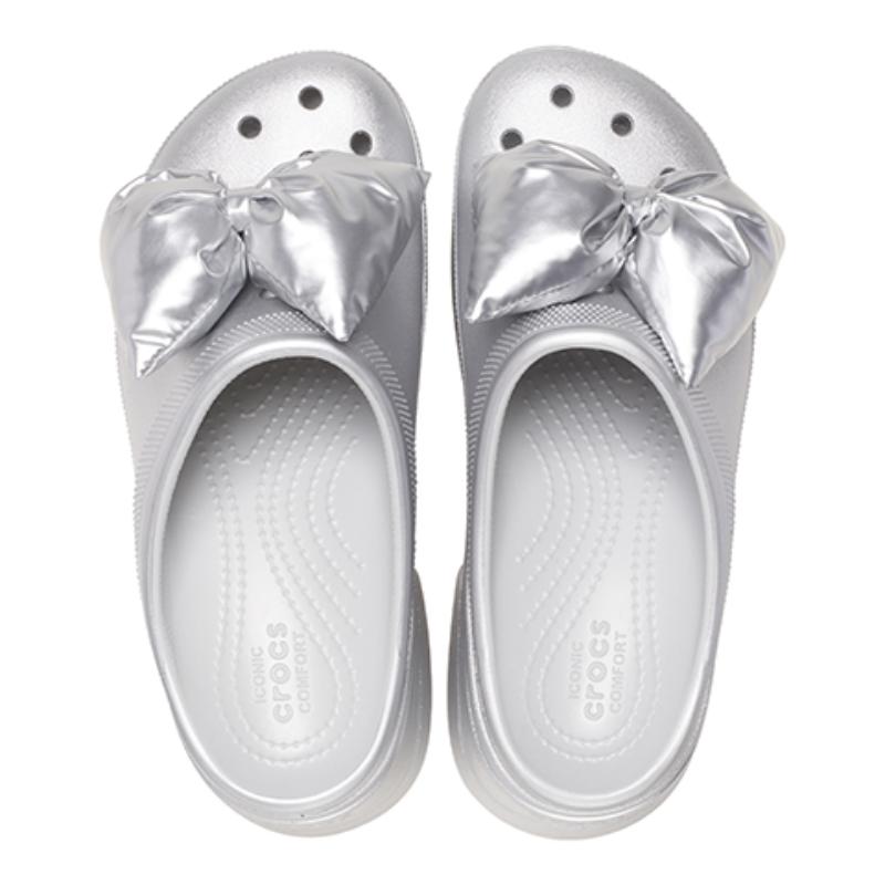 Crocs EVA Mermaid Bow Sandal 9.2cm Women's Metallic Silver