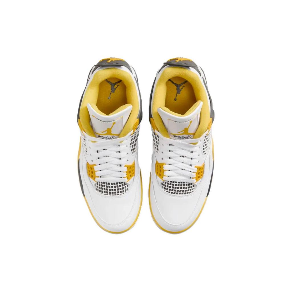 Air Jordan 4 Retro Vivid Sulphur Женские кроссовки Белый кокосово-молочный антрацит AQ9129-101