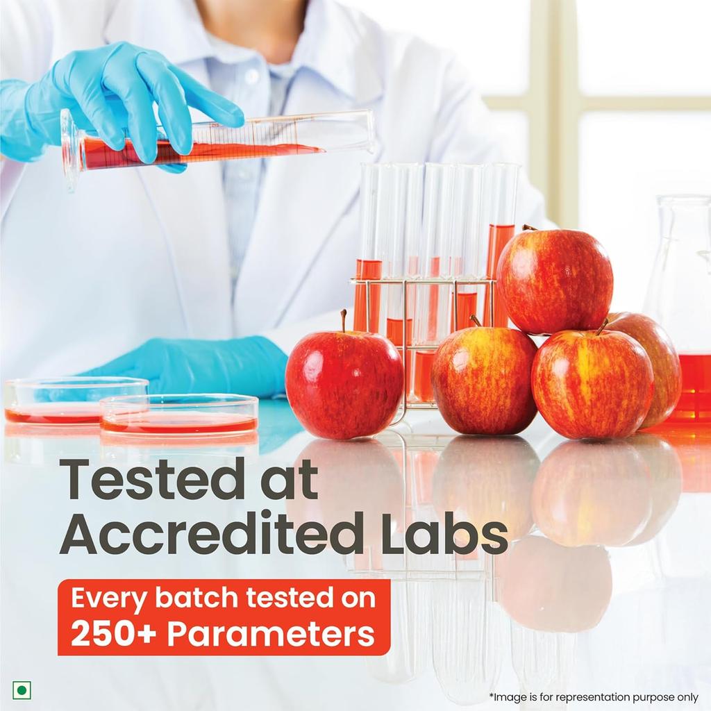 ORGANIC INDIA Apple Cider Vinegar 500ml With Mother Raw Unfiltered Spanish Red Apples Lab Tested