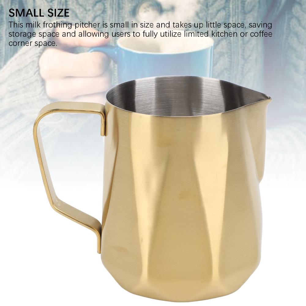 Pointed Spout Milk Pitcher Rustless Steel Measuring Cup Coffee Latte Art Jug Proportion Measuring