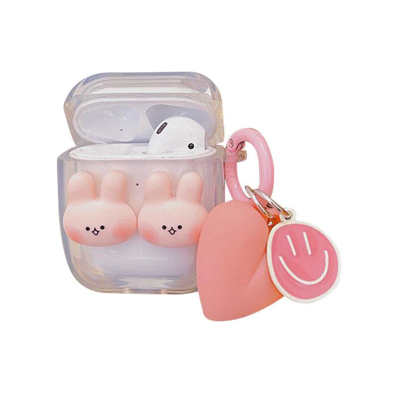 Прозрачный чехол для Apple Airpods 1/2 Розовый с ветром и юбочкой-туту Любовь Bluetooth-гарнитура Для Airpodspro3