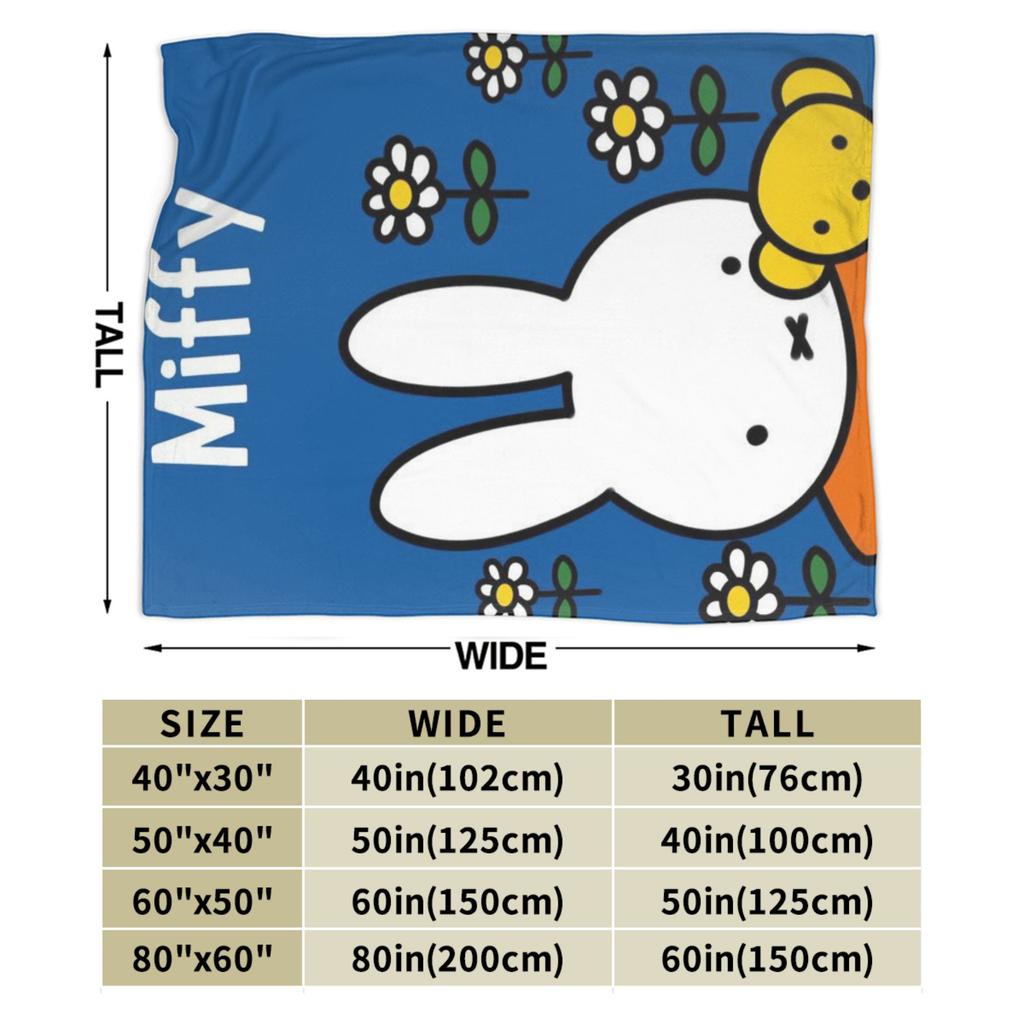 Милый плед-зайчик M-Miffy для дивана Мягкий пушистый плюшевый плед 50x60 дюймов Покрывала разных размеров для всех сезонов