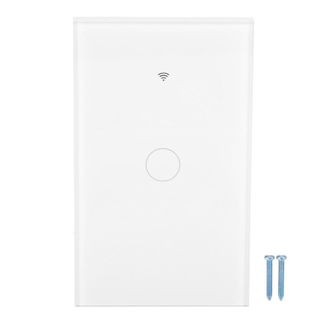 Intelligent WIFI Touch Switch Single Fire 1 Channel White AC 100‑250V for TUYA APP Remote Control
