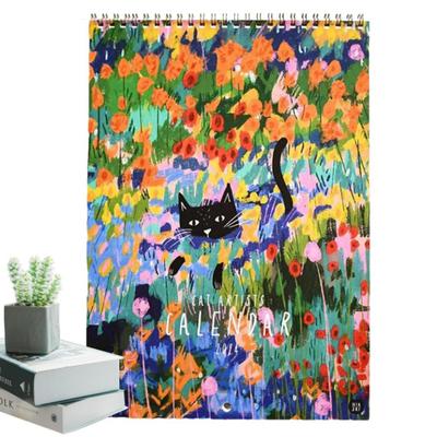 Настенный календарь Cat Art на 2024 год, новинка календаря с января по декабрь