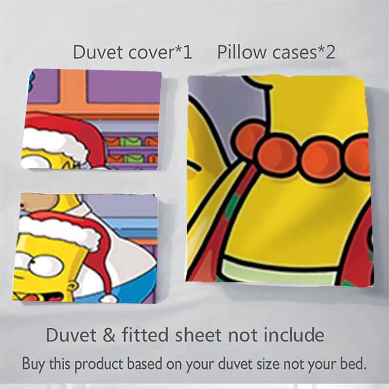 3Pcs Simpsons Family Christmas Bedding Sets For All Sizes New 3D Printed Bed Cover Comforter Duvet Cover Pillowcase Bedroom Decoration