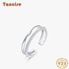 Tancise Classic 925 Sterling Silver Zircon Ring Ladies Jewelry Wedding Promise Party Gift