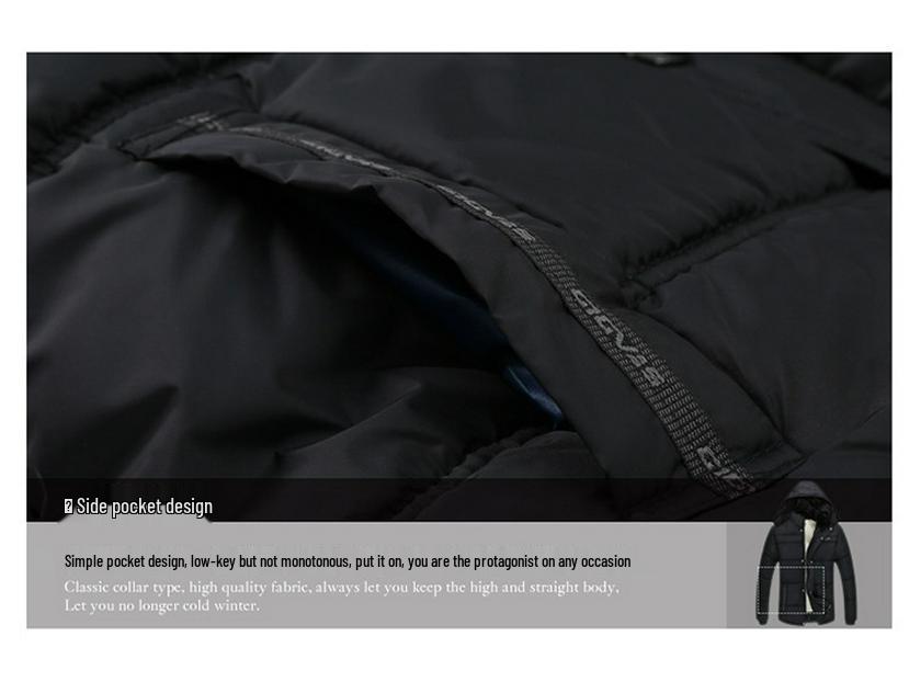 Мужское хлопковое пальто средней длины для пожилых – Теплое, утолщенное, на плюшевой подкладке