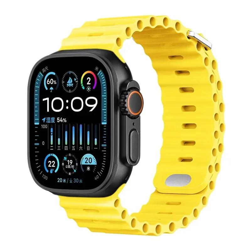 Силиконовый ремешок Ocean для Apple Watch Ultra 3/2 49 мм Серии 11/10 46 мм 42 мм 9 8 7 45 мм 41 мм Ремешок для часов iWatch 6 5 SE 44 40 мм