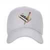 Retro Cassette Tape Pencil Print Baseball Cap Unisex Polyester Adjustable Outdoor Casual Hat