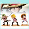 Высококачественная ПВХ фигурка One Piece 'Голодное Трио': Луффи, Зоро, Санджи. Автомобильный аксессуар