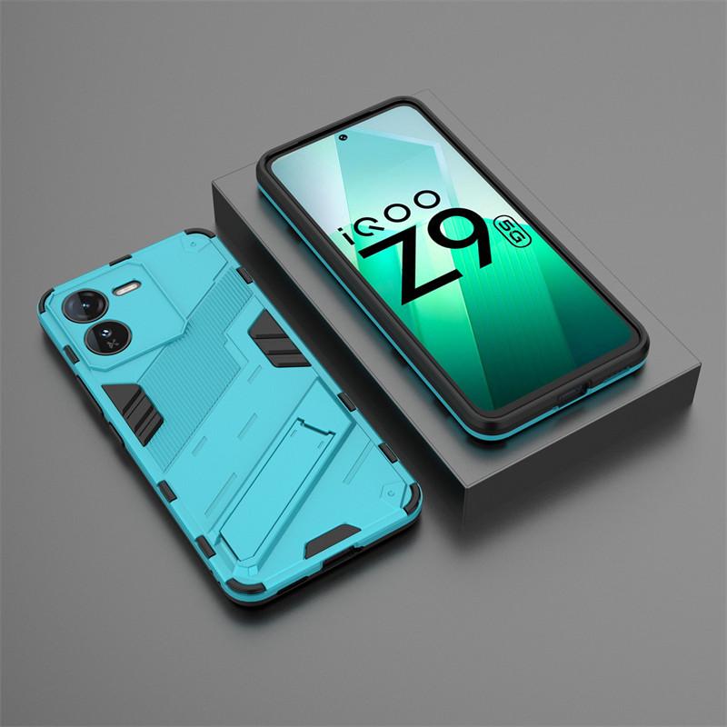 Для чехла IQOO Z9 5G Чехол IQOO Z9 5G Противоударный ТПУ Броня ПК Силиконовый Держатель-подставка Защитная Задняя Крышка Телефона Для IQOO Z9 5G