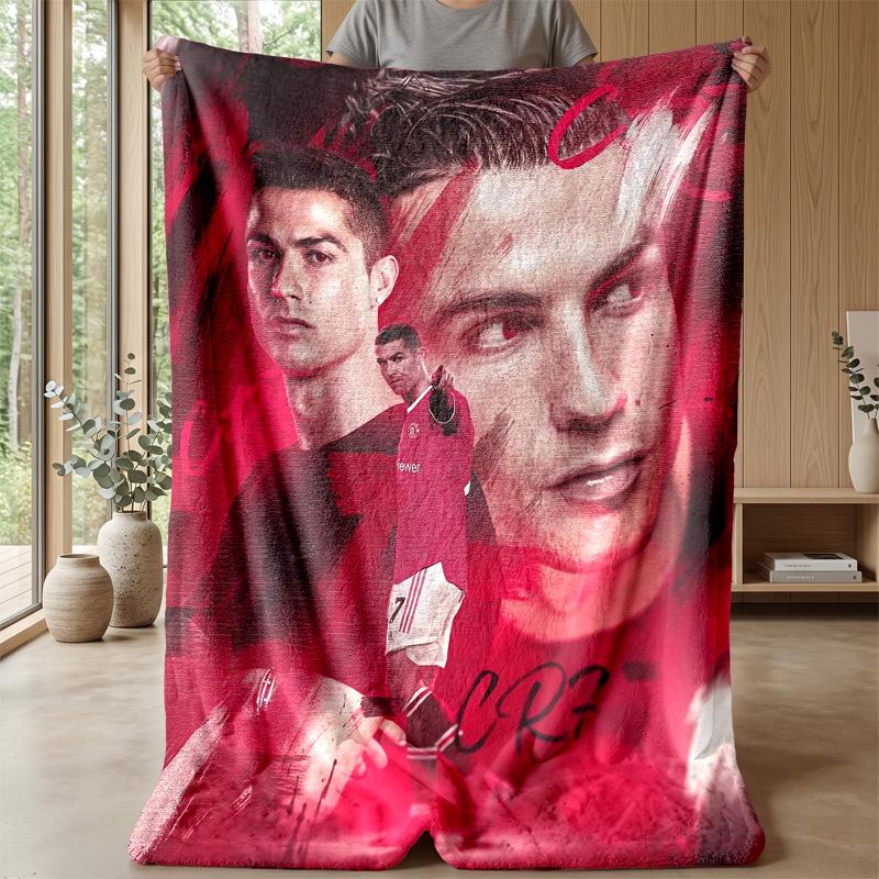 Cristiano Ronaldo Theme blanket Soft Flannel Blanket Plush Throw Blanket Cozy Sofa Bed Blanket for Home Decor