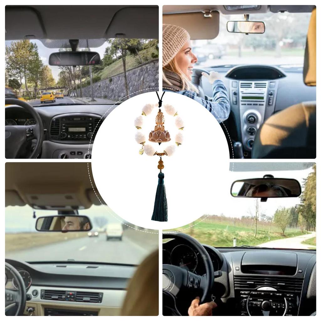Будда Подвеска для Интерьера Автомобиля Декоративный Шарм для Зеркала Заднего Вида Подвесное Эстетичное Украшение Будды Для Грузовика Автодома Минивэна Пикапа