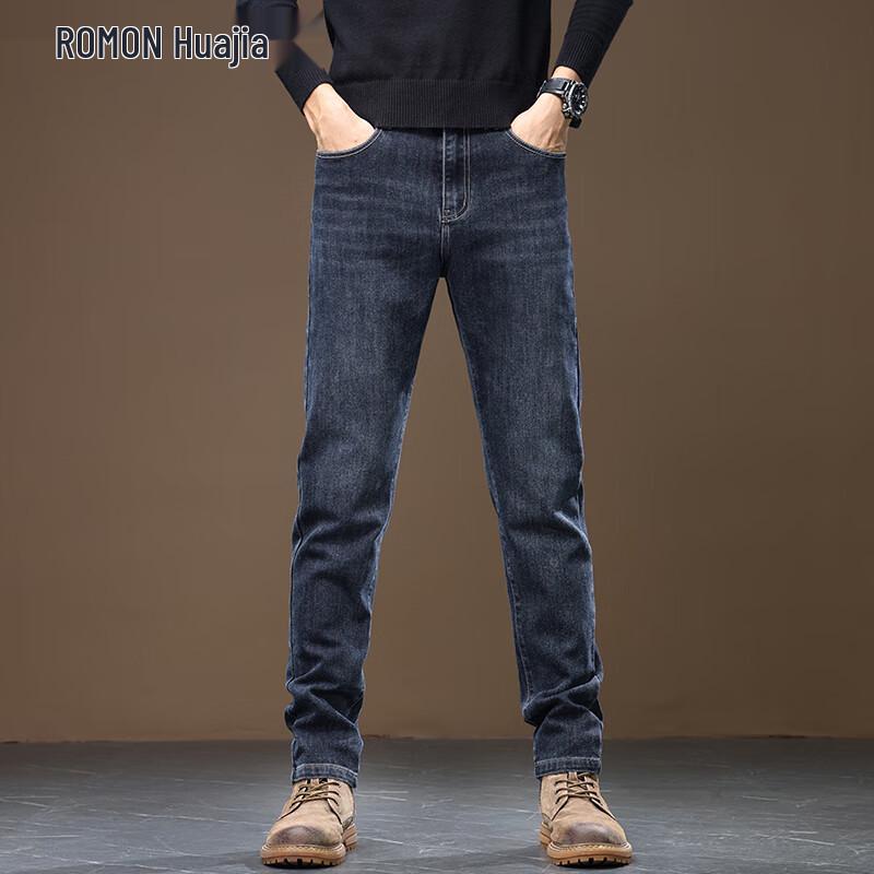 ROMON Мужские джинсы слим стрейт в стиле business casual
